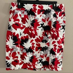 New York & Company White, Red, Gray, & Black Skirt